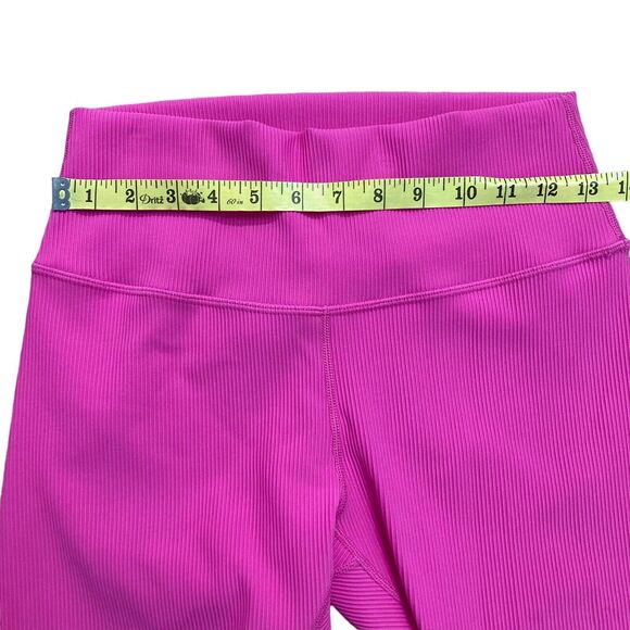 Zyia Active Women’s Size 12 Pink Ribbed Leggings Mid Rise Stretch Cropped - Picture 5 of 7